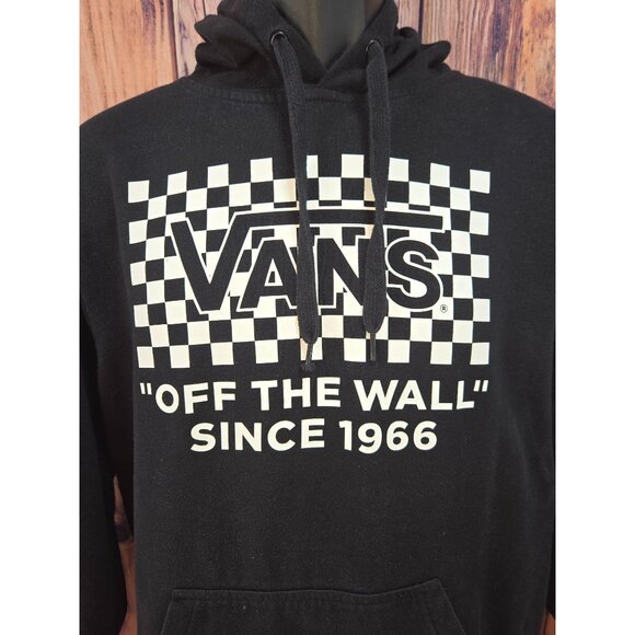 Vans "Off The Wall" Hoodie Small Black Hooded Sweatshirt - Picture 3 of 9